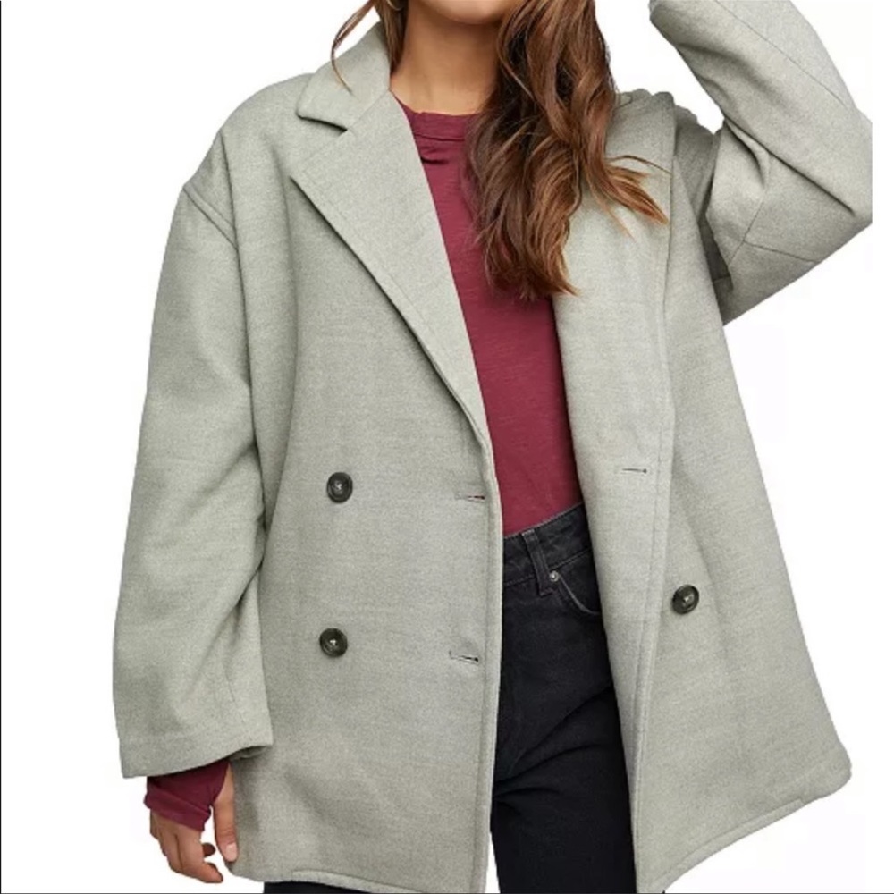 NWOT Free People Hannah Slouchy Blazer Jacket, Washed Oregano, Oversized Size XL